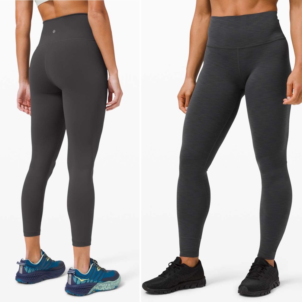 Lululemon Heathered Graphite Grey Wunder Train 25”